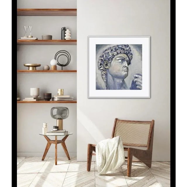 Quiet Narratives Collection — David Portrait (24″×24″, Original Oil on Canvas) For Sale - Image 4 of 10