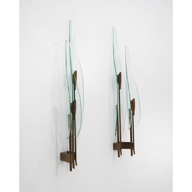 Mid-Century Modern Model 1461 Wall Lamps by Max Ingrand for Fontana Arte, 1960s, Set of 2 For Sale - Image 3 of 16