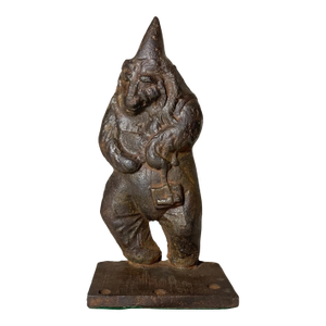 Rare Antique Handmade 1900's Heavy Solid Cast Iron Figural Tiger Lion Doorstop