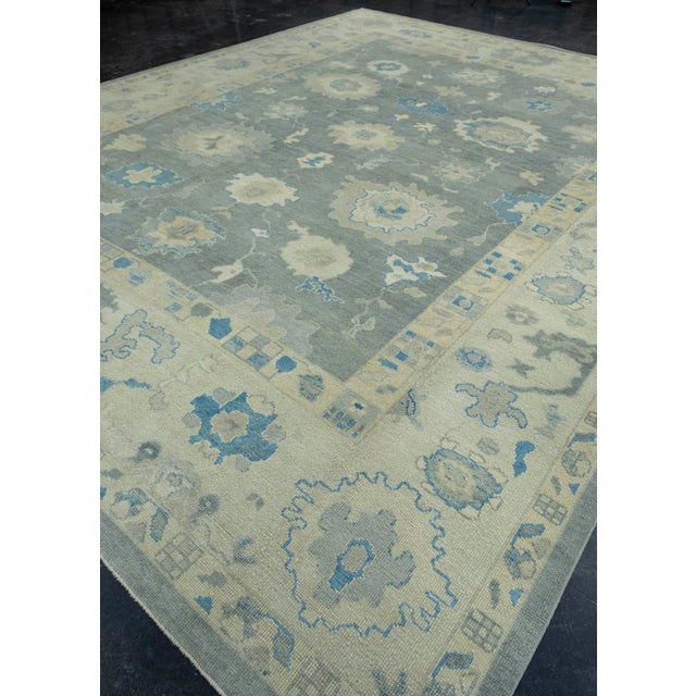 Turkish Turkish Oushak Rug 12'3" x 15' #18513 For Sale - Image 3 of 8