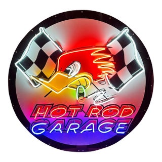 Vintage Hot Rod Garage Neon Sign For Sale