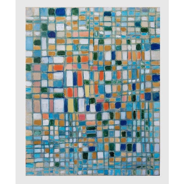 Giorgio Lo Fermo, Colored Reticulum, Oil on Canvas, 2020 For Sale - Image 4 of 4