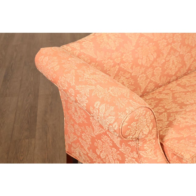 Pink Kittinger Chippendale Style Mahogany Camel-Back Sofa Historic Newport Reproduction For Sale - Image 8 of 18