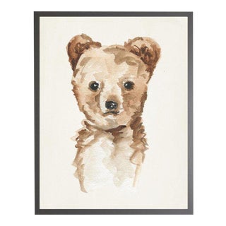 Watercolor Baby Cub Framed Print - 19" X 25" For Sale