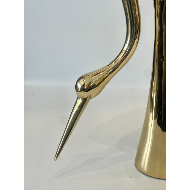 Brass Italian Art-Deco Style Brass Crane Sculptures, Set, 1960s. For Sale - Image 8 of 12