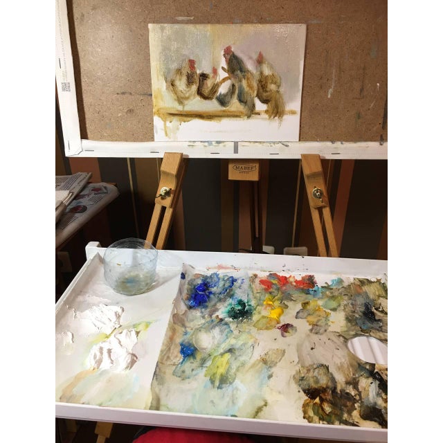 Framed Original Painting Cow Landscape Farmhouse Antique Wall Decor For Sale - Image 10 of 11