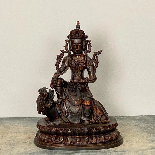 Metal Casting of a Bodhisattva, China Circa 1980 For Sale - Image 7 of 7