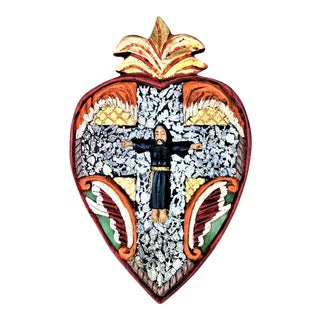 Large Mexican Santo Sculpture of Corazon De Cristo by Jorge Morales Europa - Early 21st Century For Sale