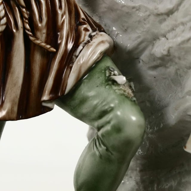 1980s Capodimonte "Michelangelo Sculpts Moses" Porcelain Sculpture on Wood Base Early Limited Edition For Sale In Cincinnati - Image 6 of 15