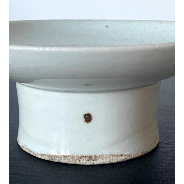 Korean Ceramic Ritual Offering Stemmed Dish with Inscription Joseon Dynasty For Sale - Image 12 of 15