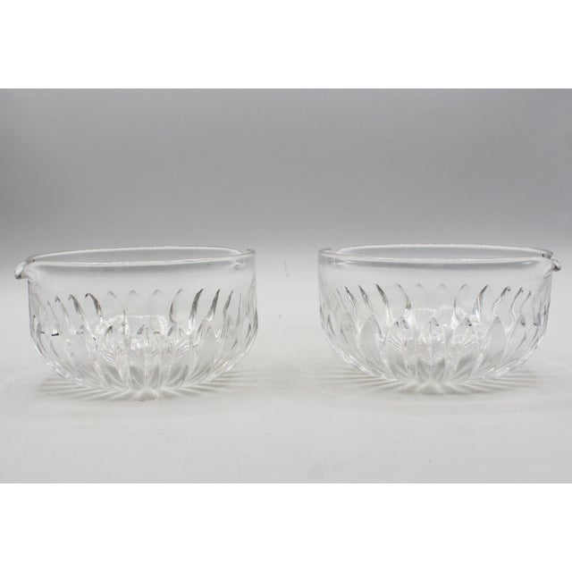 Mid-19th century Anglo-Irish pair of glass wine rinsers. Mold blown. Deeply cut vertical flutes converge into a starburst....