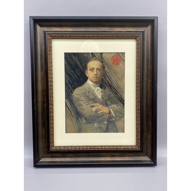 Art Deco Period Illustration of a Man Smoking For Sale - Image 11 of 11