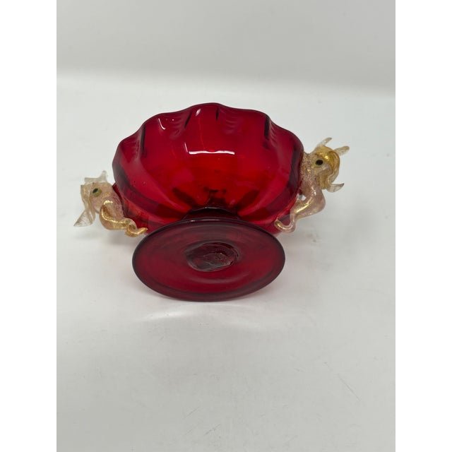 1950s Ruby Red Murano Salt Dips - a Pair For Sale In Naples, FL - Image 6 of 6