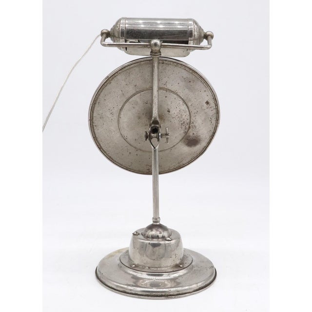 Vintage Nickel Plated Beveled Shaving Mirror With Light For Sale In New York - Image 6 of 7