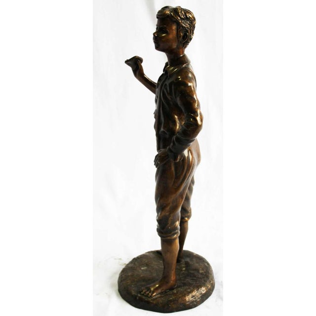 20th Century French Bronze Figure of a Boy For Sale - Image 5 of 7