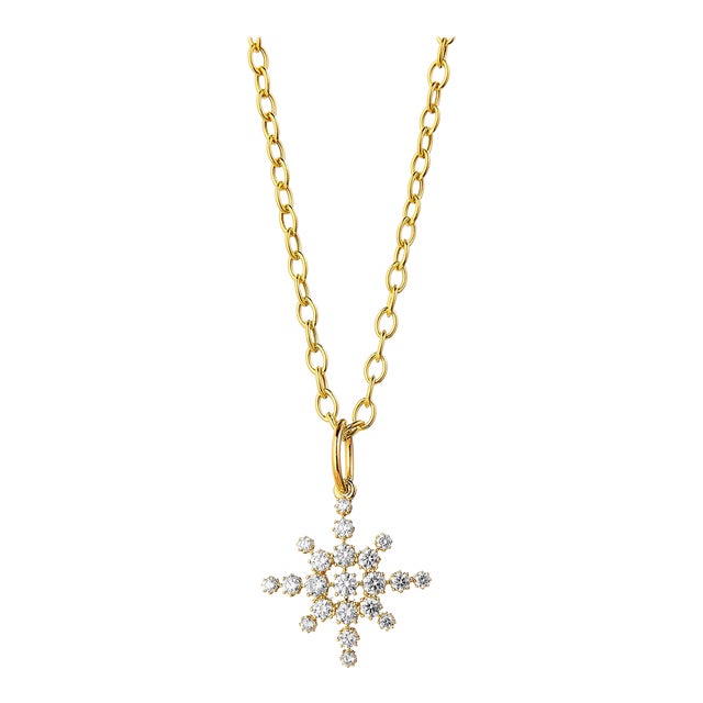 Syna Yellow Gold Cosmic Pendant with Diamonds For Sale