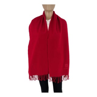 Givenchy Red Solid 100% Wool Scarf For Sale