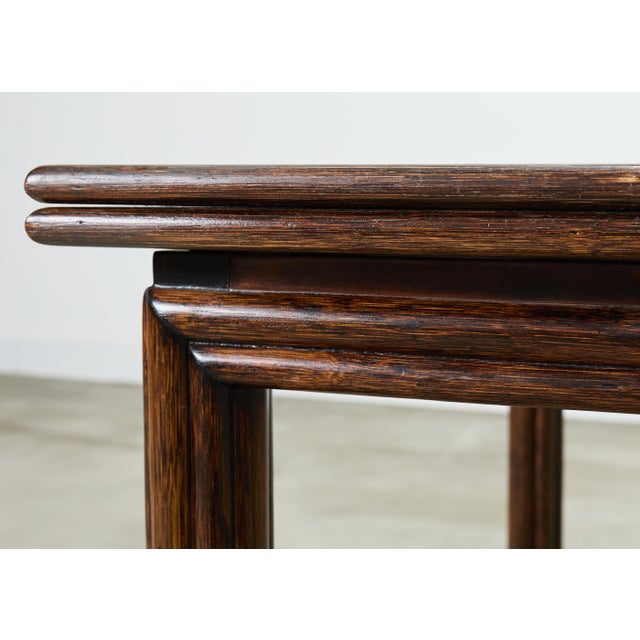 McGuire Organic Modern Rattan and Oak Flip-Top Games Table For Sale - Image 10 of 18