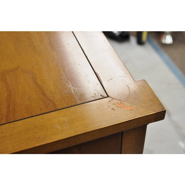 Vintage Hollywood Regency Cherry Wood 5 Drawer Tall Chest Dresser by White Furn For Sale - Image 10 of 14