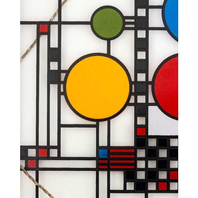 Late 20th Century After Frank Lloyd Wright Avery Coonley House Design Glass Panel For Sale - Image 5 of 8