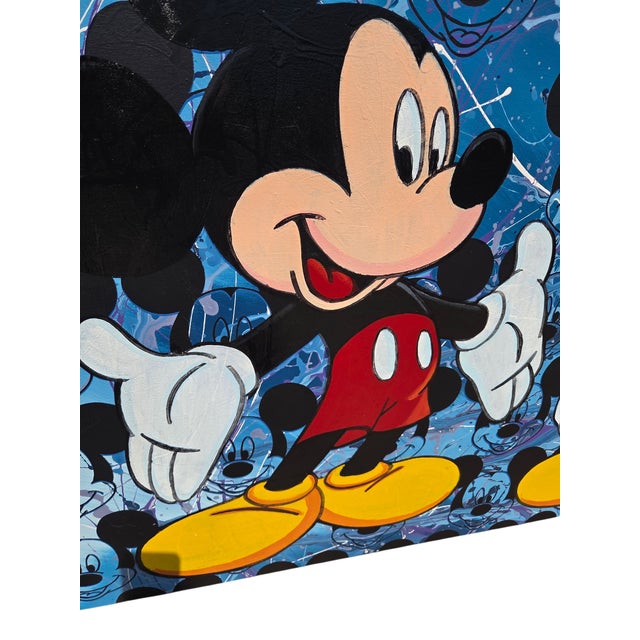 Vintage Original Steve Kaufman Sak Double Mickey Mouse Pop Art Painting For Sale - Image 13 of 18