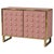Gold Dusty Rose Dry Bar Cabinet with Clear Murano Spheres and Brass from Justfurnituress SRL For Sale - Image 8 of 8