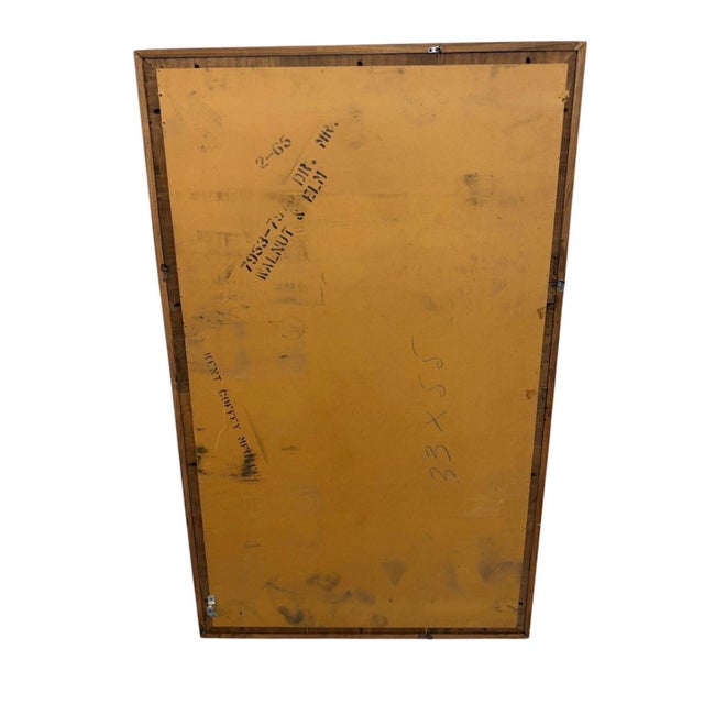 1960s Mid-Century Modern Kent Coffey Perspecta Walnut & Rosewood Wall Mirror For Sale - Image 5 of 6