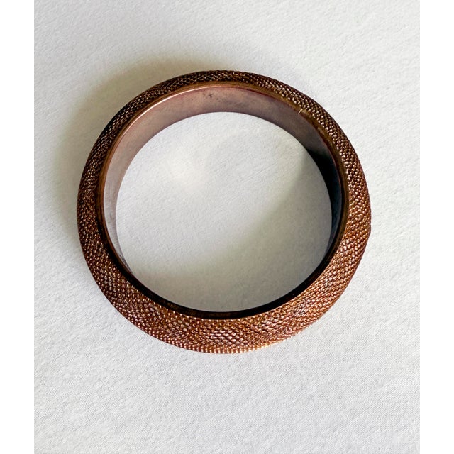 Monet Vintage Mesh Brutalist Bangle Bracelet For Sale - Image 4 of 4