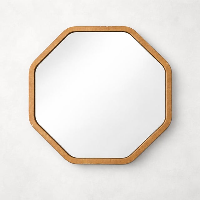 Gold Vintage Oak Octagonal Wall Mirror For Sale - Image 8 of 8