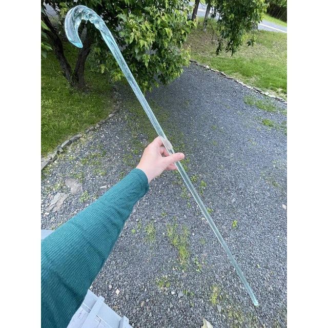 Antique 19th C. Blue Twist Glass Victorian End-of-Day Whimsy Art Hand Blown Cane For Sale - Image 4 of 18
