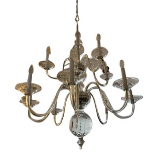 Contemporary Preciosa Glass 2 Tiered Chandelier For Sale