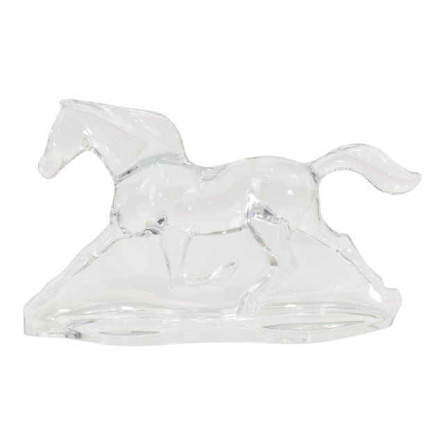 Apollon Troika Galloping Horse in Clear Crystal for Baccarat, 1996 For Sale