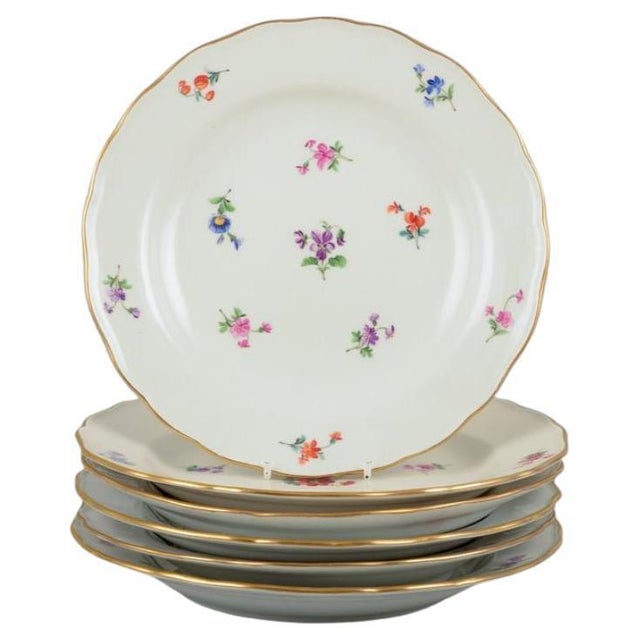 Ceramic German Dinner Plates in Porcelain from Meissen, 1920s, Set of 6 For Sale - Image 7 of 7