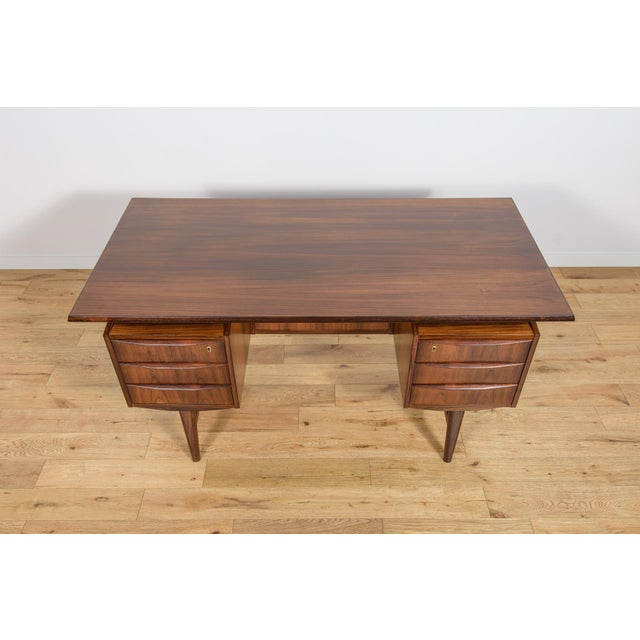 Mid-Century Modern Freestanding Rosewood Desk, Denmark, 1960s For Sale - Image 4 of 18