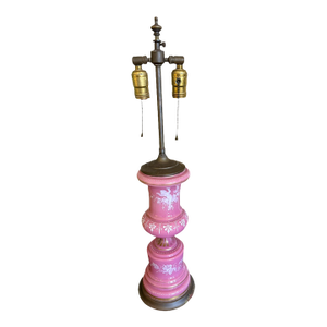 Antique Mary Gregory Pink Opaline Lamp