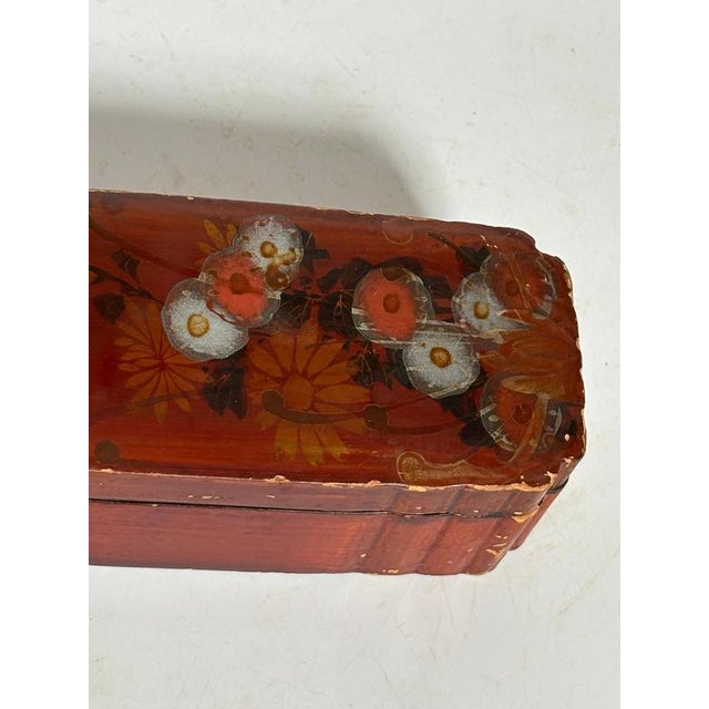 19th Century Japanese Lacquered Wooden Box For Sale - Image 5 of 10