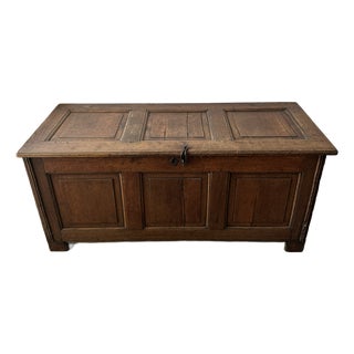 C. 1800 English Oak Blanket Chest For Sale