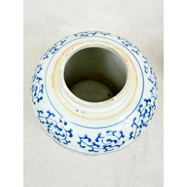 Lovely blue and white ginger jar. Missing the top but perfect to use for display or as a vase. Top opening is 3” x 3”....