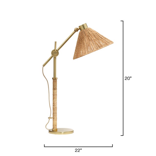 Modern Fitzgerald Table Lamp, Natural Abaca Rope For Sale - Image 3 of 5