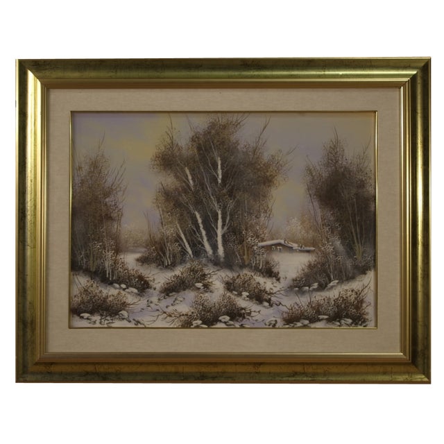 Italian Artist, Winter Landscape, 1970, Oil on Canvas, Framed For Sale