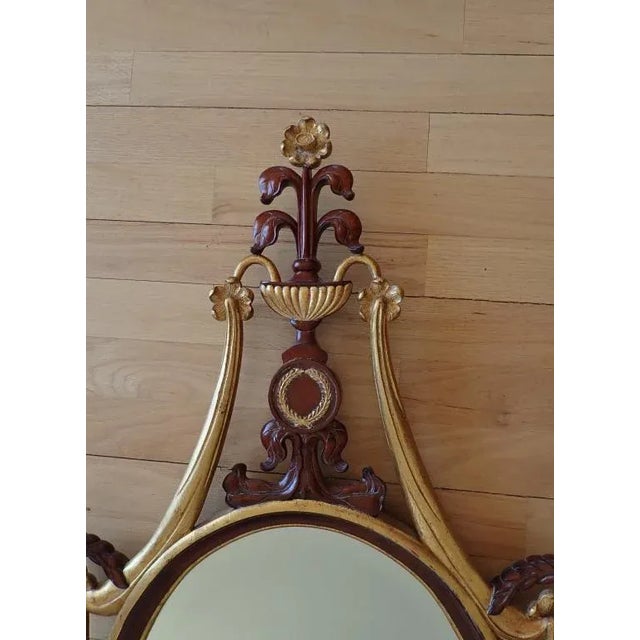 Wood Maitland-Smith Gilt Hand-Carved Mahogany Classical Mirror For Sale - Image 7 of 11