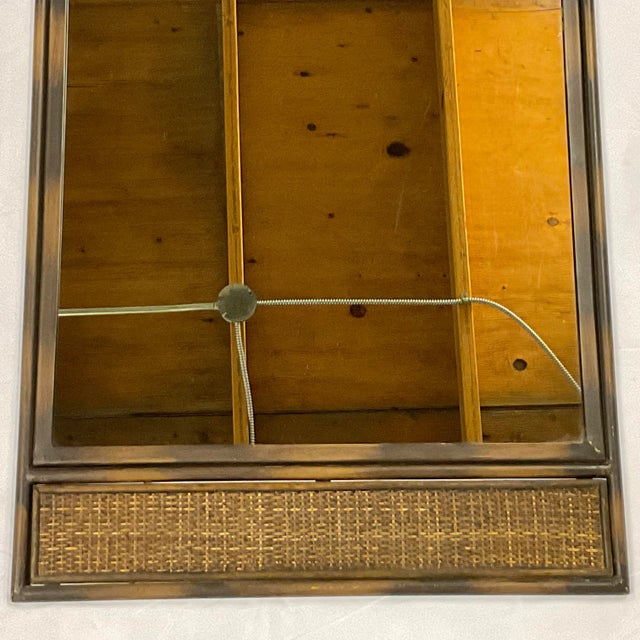 Brown 1980s Mid-Century Ming Style Chinoiserie Metal Faux Bamboo Wall Mirror For Sale - Image 8 of 10