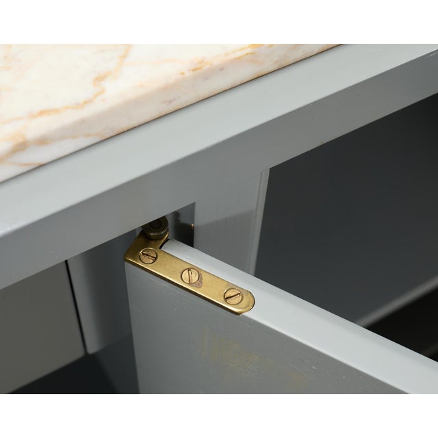 Tommi Parzinger Lacquer Marble Top Sideboard Credenza 10 Ft For Sale - Image 9 of 18