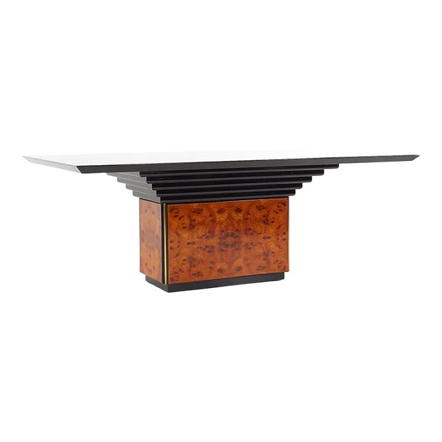 Roche Bobois Mid Century Burlwood Dining Table For Sale