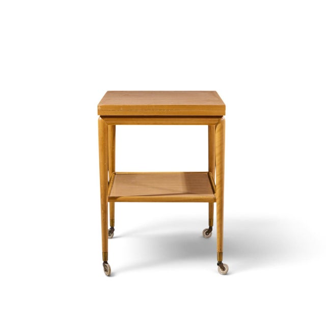 Widdicomb Robsjohn Gibbings for Widdicomb Mid Century Expandable Flip Top Bar Cart For Sale - Image 4 of 11