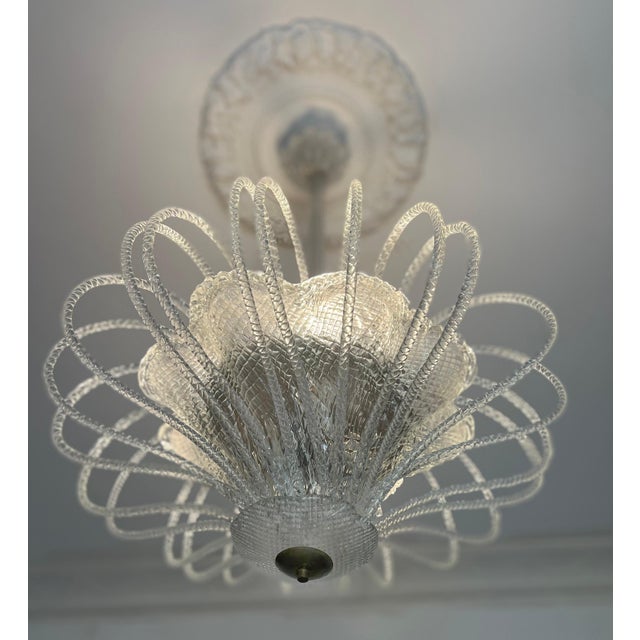 Chandelier attributed to Barovier & Toso, Murano, 1940s For Sale - Image 12 of 18