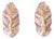 Pink and Gold Murano Glass Wall Sconces in the Shape of Leaves, 2000s, Set of 2 For Sale