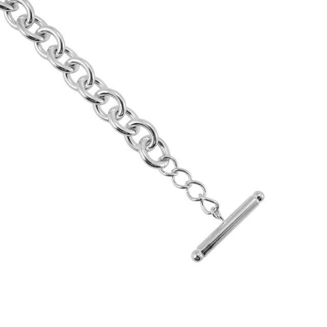 Tiffany & Co. Heart Tag Toggle 925 Sterling Silver Charm Pendant Link Necklace For Sale In Houston - Image 6 of 8