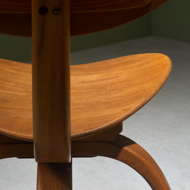 Brown Bow-Wood No. 03 Side Chair by Kwok Hoi Chan for Hugues Steiner, France, Late 1940s For Sale - Image 8 of 12