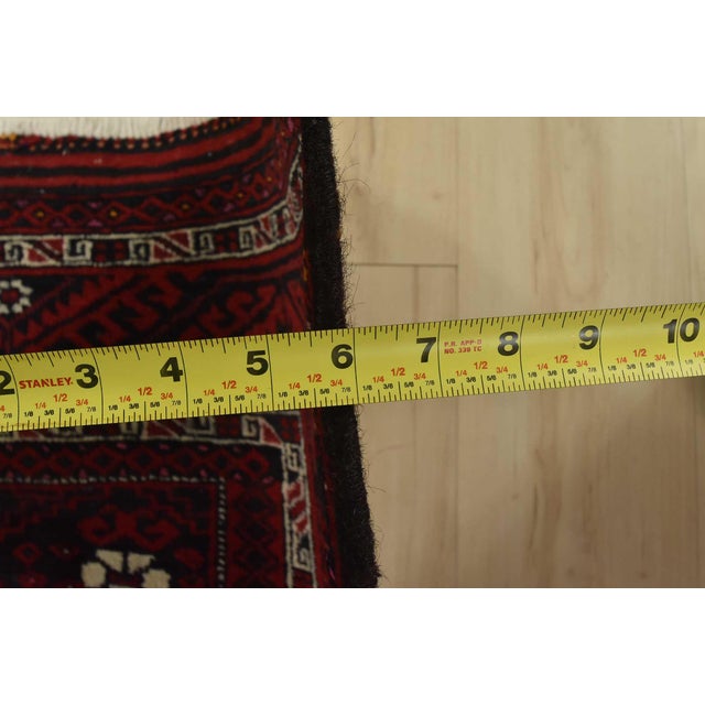 Baloch Rug 3’9” X 8’3” Black Wool Vintage Tribal Hand-Knotted Oriental Carpet For Sale - Image 11 of 13